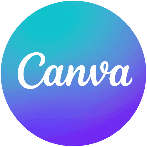 Canva Canva logo, teal to purple gradient circle with Canva wordmark