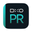 DxO PureRAW logo, teal circular icon with "PR" text on dark background.