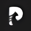 HitPaw FotorPea logo, white feather quill icon on black background