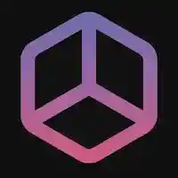 Interior AI logo with a purple-to-pink gradient geometric cube icon on a black background.