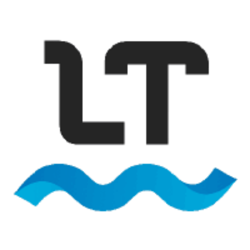 Language-Tool LanguageTool logo with black LT letters and a blue wave underline