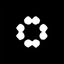 Luminar Neo logo, white hexagonal flower-shaped icon on black background.