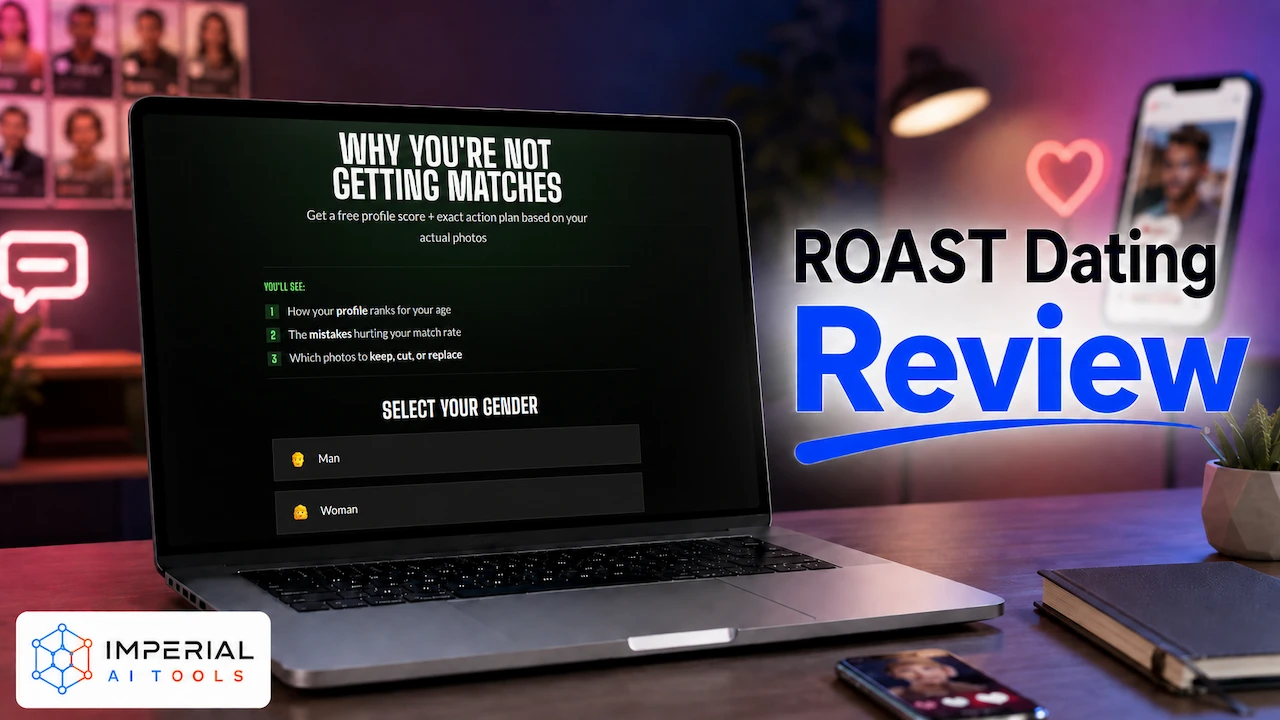 ROAST Dating AI profile analysis shown on a phone screen