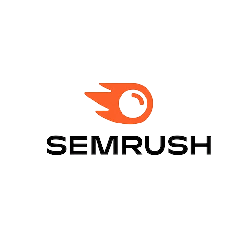 Semrush Logo – SEO and Digital Marketing Platform Transparent Semrush logo with an orange brand symbol and black Semrush wordmark
