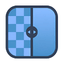 Upscayl logo, blue checkered image-upscaling icon.