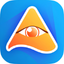 VanceAI logo, blue app icon with a stylized orange eye design