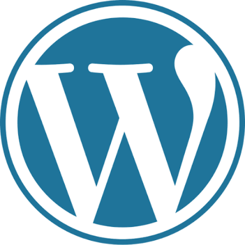 WordPress WordPress logo, blue circle with W brand mark