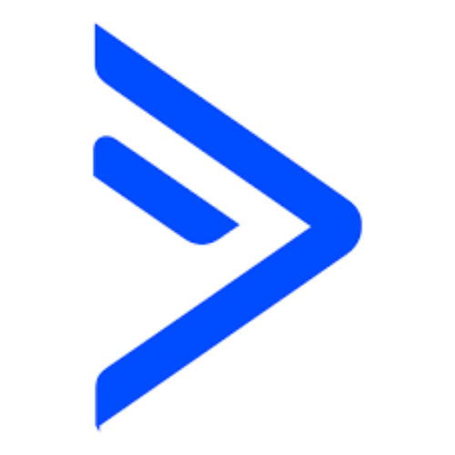 activecampaign Blue right-pointing chevron arrow icon made of two overlapping angled bars