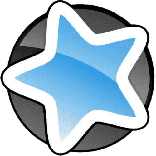 anki Anki logo, blue gradient star icon on dark circle background, spaced repetition flashcard software