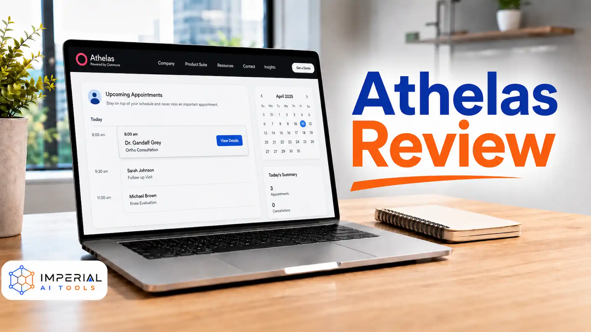 Athelas AI review tool interface displayed on a laptop with modern healthcare software dashboard