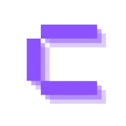coolify Coolify logo: purple pixelated letter 'C' icon on white background