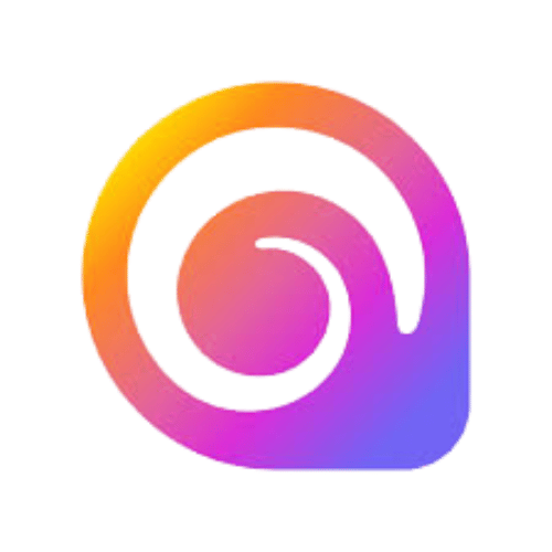 haliuo-ai Hailuo AI logo — orange-to-purple gradient spiral in a rounded teardrop shape.