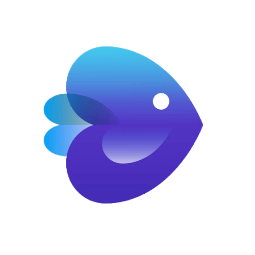 invideo-ai InVideo AI logo — blue-to-purple gradient fish mark.