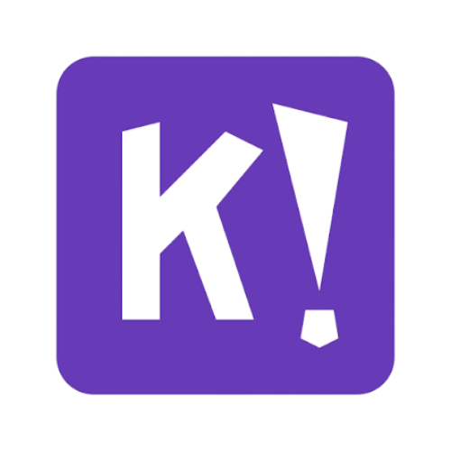 kahoot Kahoot! logo, purple square icon with white K and exclamation mark, game-based learning platform