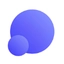 Let's Enhance logo, purple gradient icon with overlapping circles
