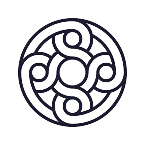 mercury Mercury logo, navy blue interlocking circular knot icon on white background