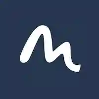 MyLens AI logo featuring a white curved wave symbol on a dark navy background.