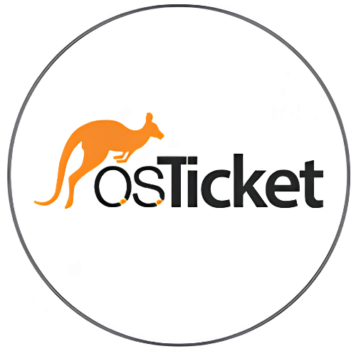osTicket osTicket logo – orange kangaroo icon with osTicket wordmark, open source ticketing system