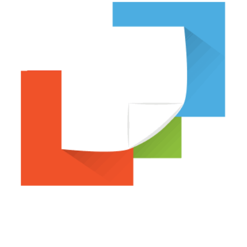 PaperScan logo showing a folded white page over blue, orange, and green squares.