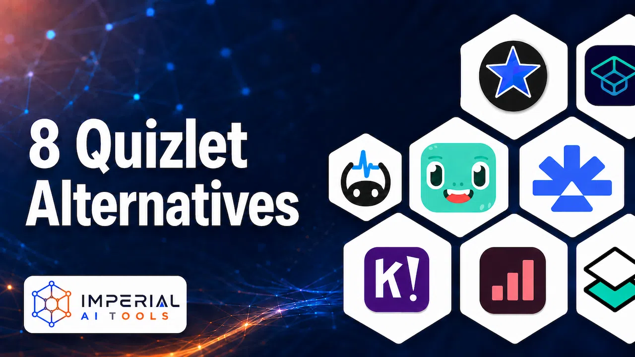 Eight Quizlet alternatives displayed with popular learning app logos, including StudySmarter and other AI-powered study tools.