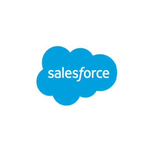 salesforce Blue cloud-shaped icon with the word "salesforce" written in white lowercase text