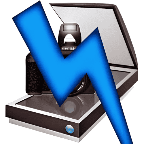 ScanSpeeder logo with blue lightning bolt over a flatbed scanner icon