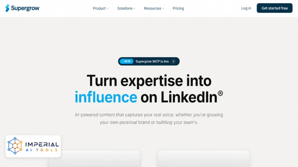 Supergrow AI LinkedIn content and personal branding platform homepage