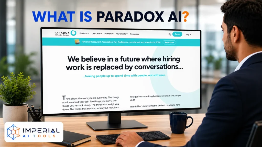 Recruiter learning how Paradox AI uses conversational software to automate hiring tasks.