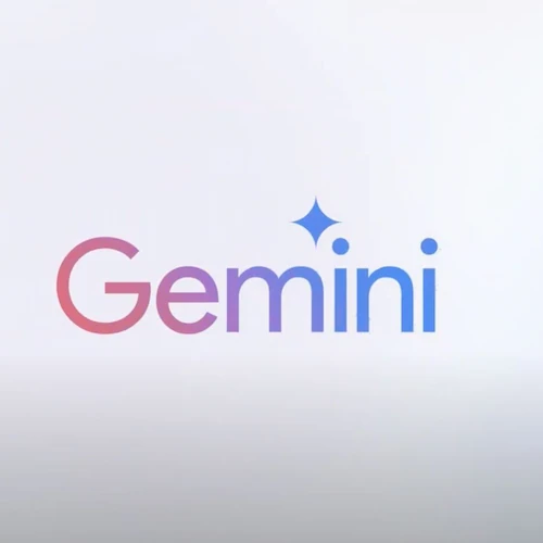 Google Gemini wordmark in red to blue gradient with the four-point spark icon