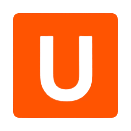 Ubersuggest logo, orange square icon with white U letter, SEO and keyword research tool