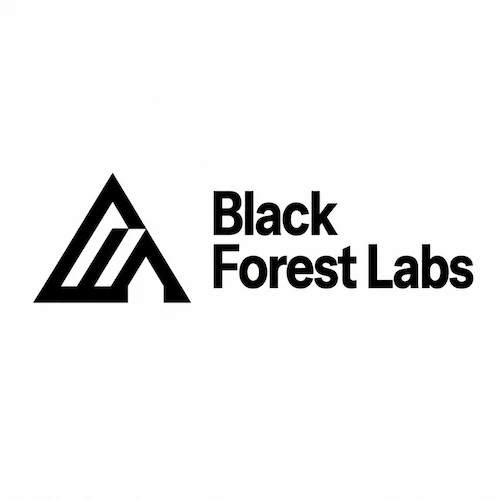 Black Forest Labs logo with black text on a white background representing the AI research company