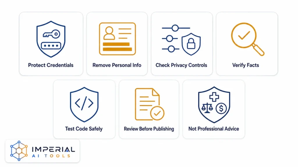 Claude AI privacy and safety tips for protecting credentials, personal data and verifying facts