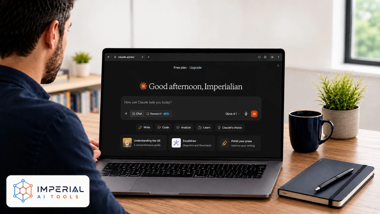 User checking the Claude free trial and free plan on a laptop