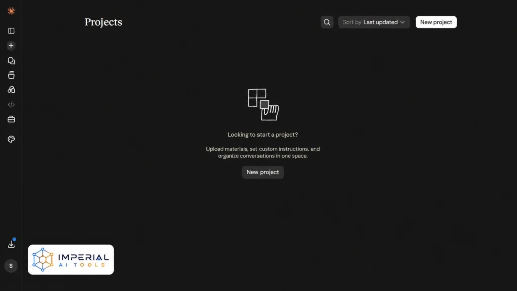 Claude Projects page with New Project button and project organization options
