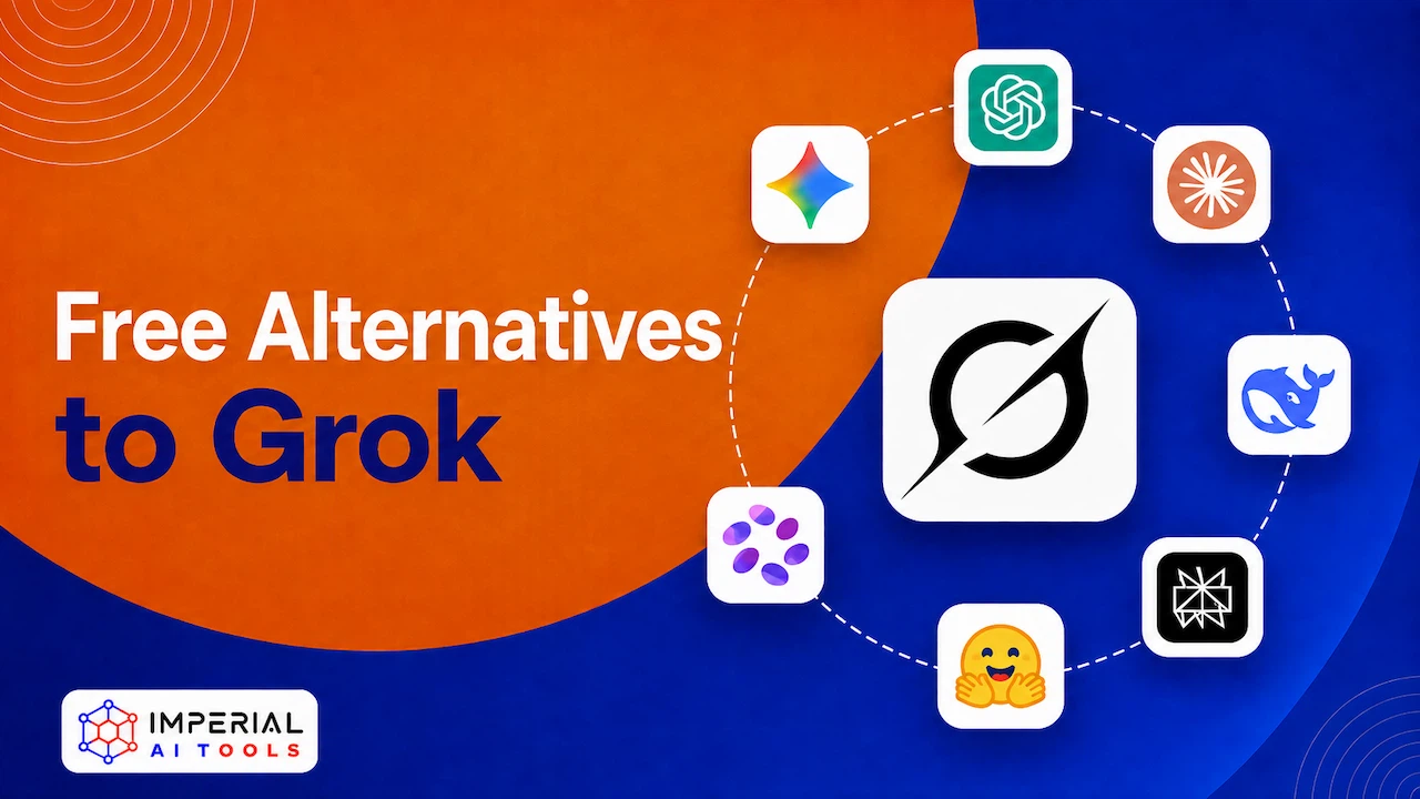 Free alternatives to Grok AI showing different AI assistant tools and ChatGPT alternatives comparison