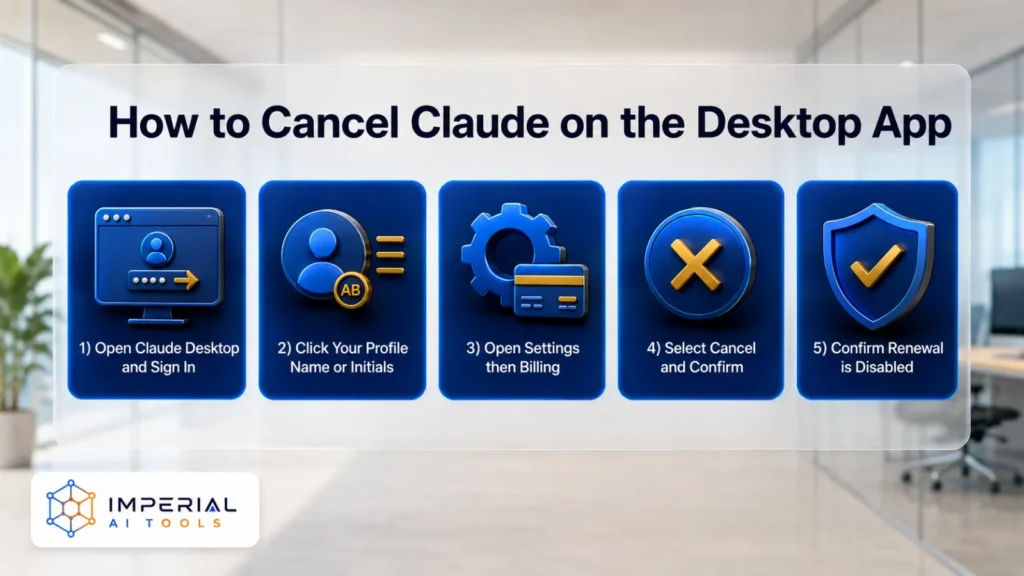 How to cancel Claude subscription from the desktop app billing settings
