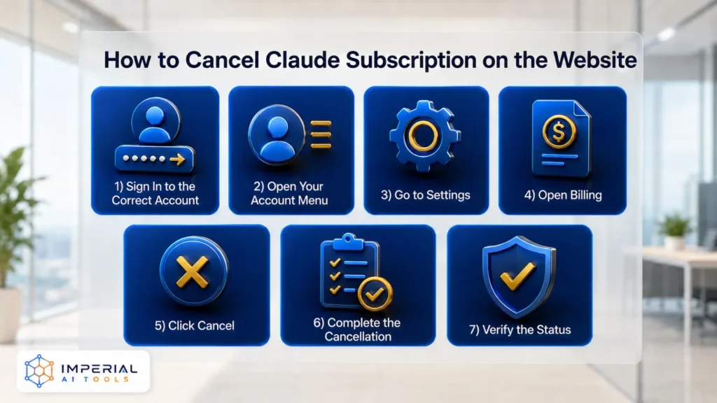 How to cancel Claude subscription on the official website through account billing settings