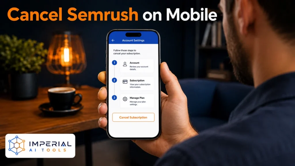 How to cancel Semrush subscription on mobile using account settings and manage plan options