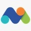 matomo-ai Matomo logo: a stylized blue bird-like mark formed by two triangular wings (dark blue and orange) meeting a green curved tail