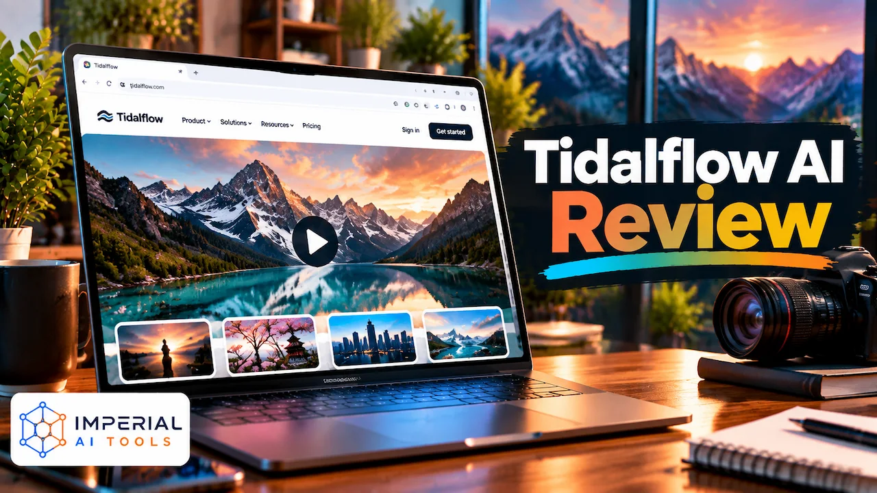 Tidalflow AI Review showing the AI healthcare platform website on a laptop screen